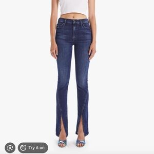 nwt mother denim rascal sliced up jeans in mint condition size 28